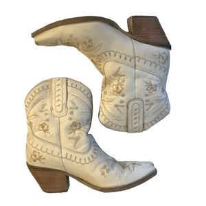 Cream and gold boots